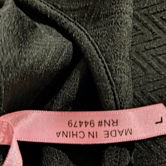 Magic Black Textured Short Sleeve Fit/Flare Midi Dress Women's Size Large - Picture 9 of 10